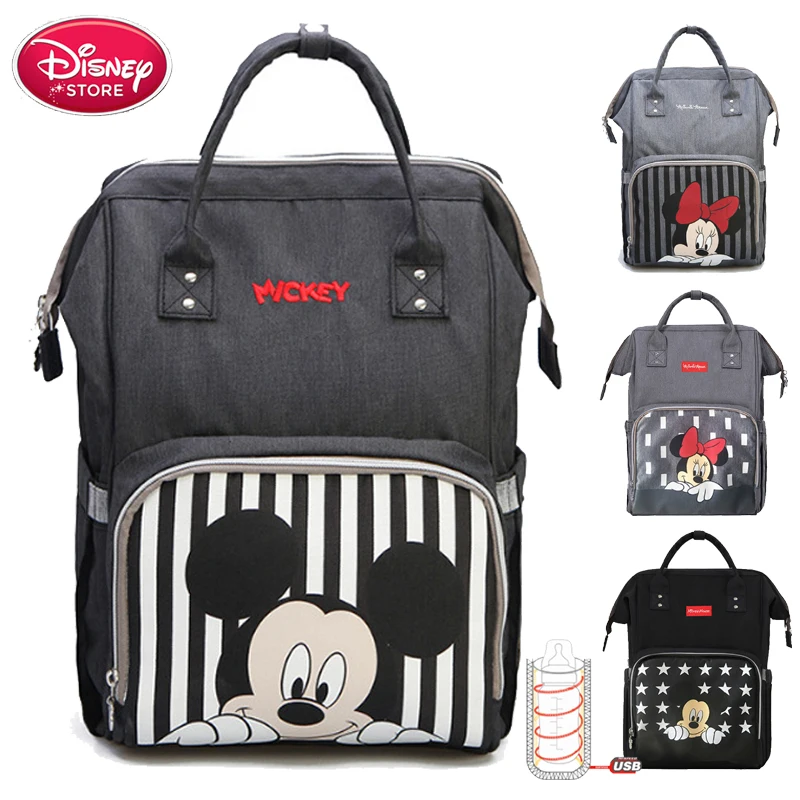

Disney Mummy Diaper Bag Mickey Mouse Backpack Maternity Nappy Bag Baby Travel Baby Bags for Mom Insulation USB Bottle Feeding