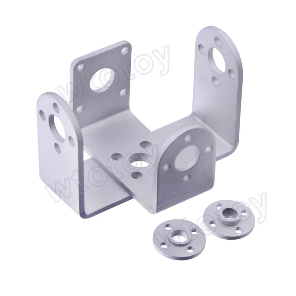 Robot RC servo spare parts of 2 Metal U holders + 2 Round servo mount