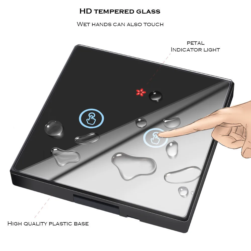 433Mhz TOUCH waterproof Wireless RF Remote Control Switch AC 110V 220V Receiver Wall Panel Transmitter Hall Bedroom Ceiling Lights Wall Lamps 3