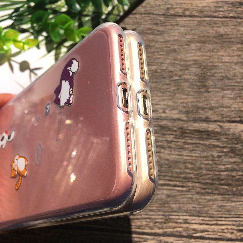 Funda de teléfono de silicona suave gruesa 6 S para Apple iPhone 8 7 Plus fundas iPhone8 X funda de conejo pintado flores de caída de rábano de amor