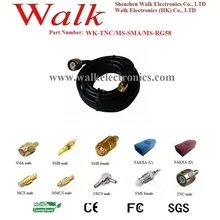 TNC мужской SMA мужской RG58 кабель, TNC SMA RG58 кабель, антенны RG58 подачи кабеля