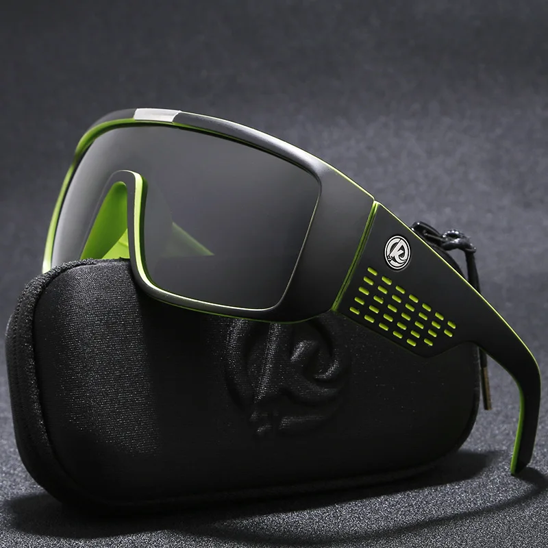 KDEAM في الهواء الطلق المتضخم درع التنين النظارات الشمسية الرجال واحدة عدسة Steampunk من نظارات تصفح نظارات مع شحن حزمة KD2514