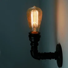 Лофт старинная водопроводная труба Настенные светильники старинные настенные лампы черный Цвет с 40 Вт ST64 Эдисон лампы свет