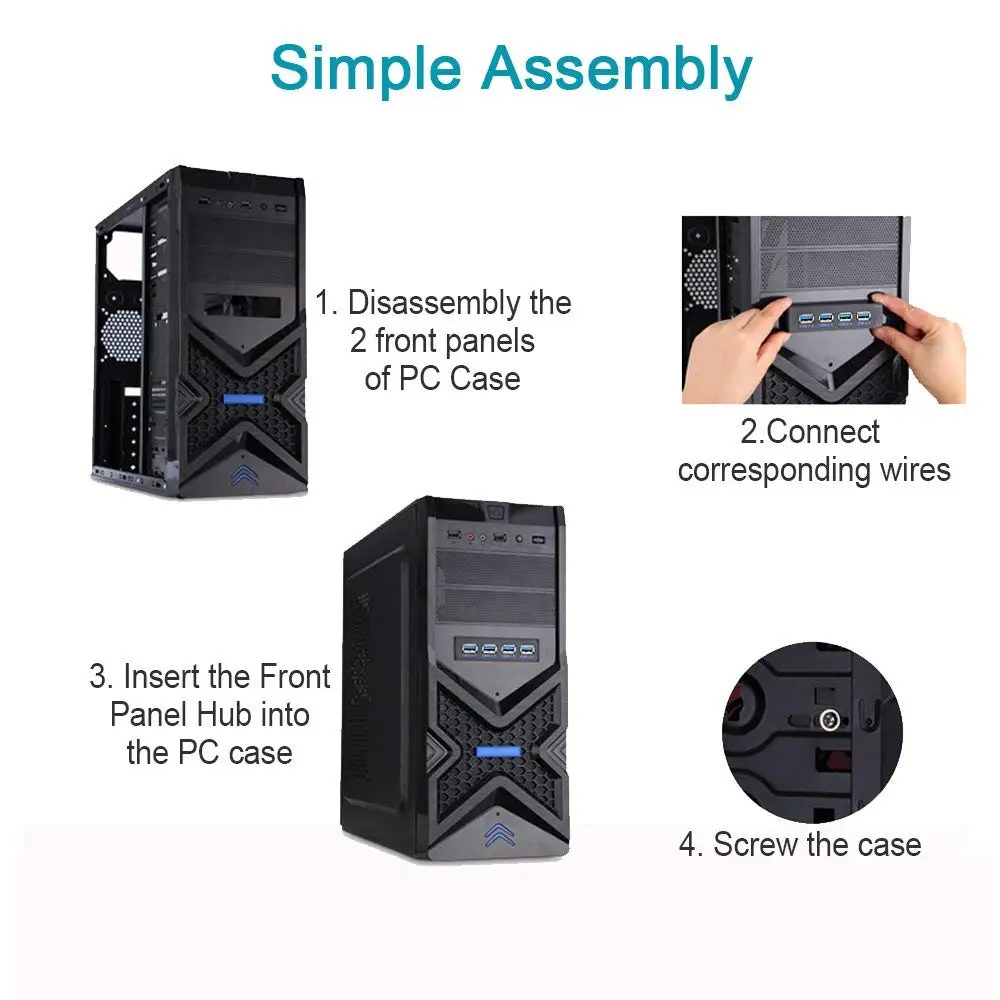 Zeadow 3 5 дюймовый флоппи Бей с 4 портами USB металлическая передняя панель
