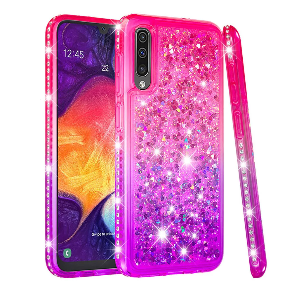 Чехол бампер для Samsung Galaxy A50 A 50 Милая блестящая Бриллиантовая динамическая