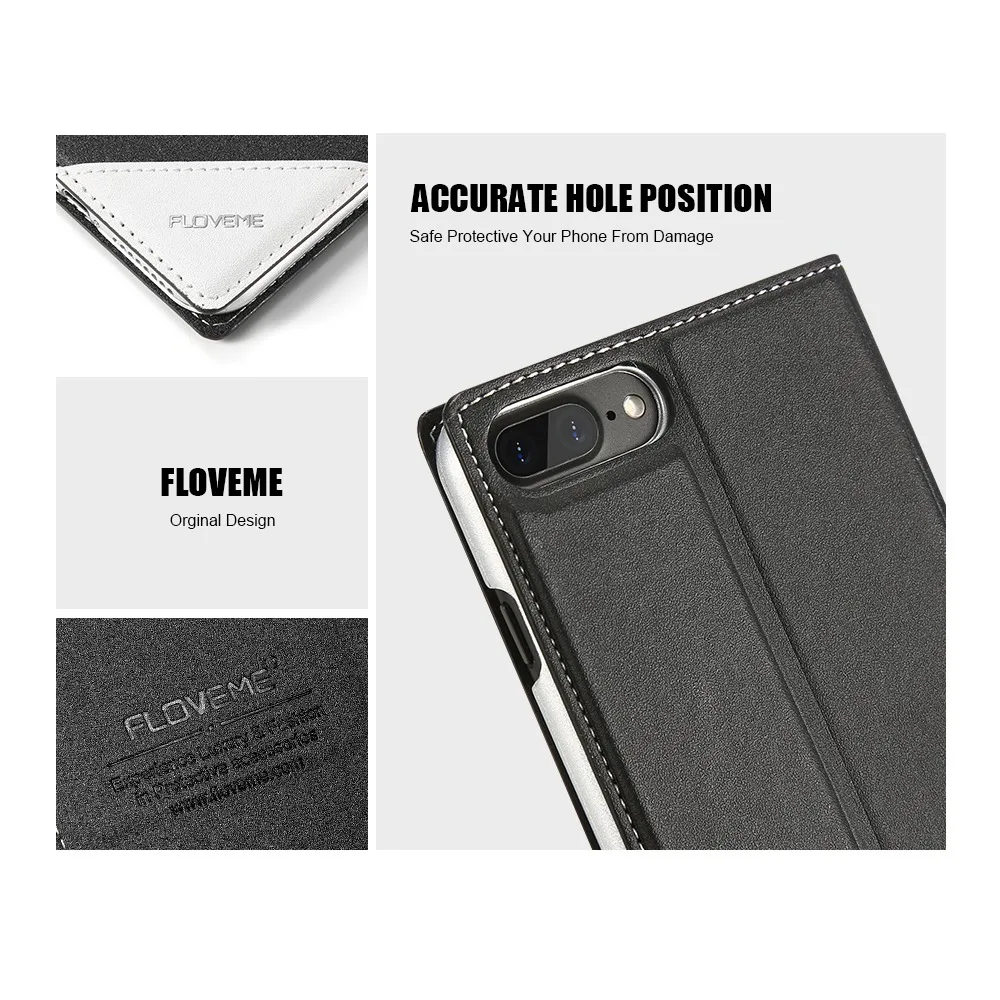 Floveme Wallet Case For iPhone 6S 6 7 8 Plus X Business Leather Flip Stand Phone Cases 5S SE 10 Shell Accessories чехол на айфон 5s 6s