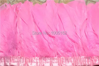 

Free shipping 10 meters Light pink goose feather trim feather fringe 6-8" in width for crafts costumes