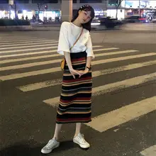 Женские юбки дизайн Полосатая юбка модные летние женские юбки Одежда