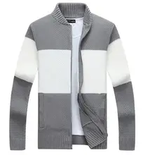 Men Sweater Casual Style Stand Collar Cotton Material Thin Wool Warm Thick Autumn Winter Cardigan Size S-3XL