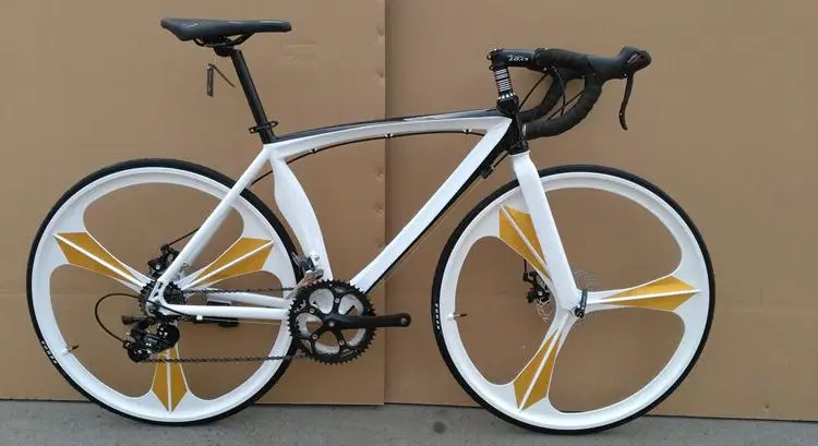 Cheap Kalosse 18/20/22 speed road bike frame  3 spokes wheels  700C *23 tires  man and woman  52cm  Road  bike    road   bike 3