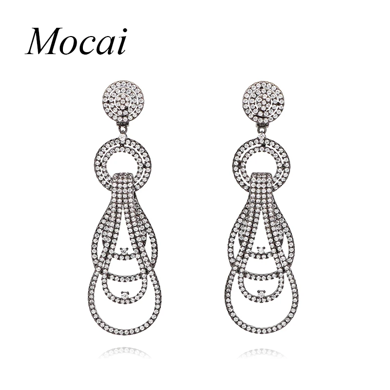 

New Fine Jewelry Wholesale France Brand Design Exaggerated Luxury Full Zircon Vintage Dinner Party Earrings Queen zk20