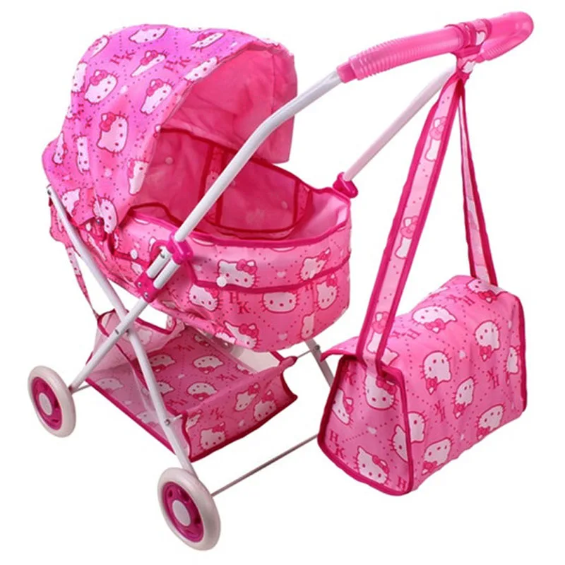Harga Besar Anak anak Mainan Stroller Bayi Kereta Bayi dengan Boneka Bayi Trolley Payung Kereta Dorong Lipat Berpura pura Bermain Kereta Bayi  3 Tahun
