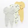 Baby Rompers 3pcs Flower Sleepsuit  Baby Girl Pajamas Newborn Boy Clothes Baby Girl Romper Infant Baby Jumpsuit Underwear Cotton ► Photo 3/6