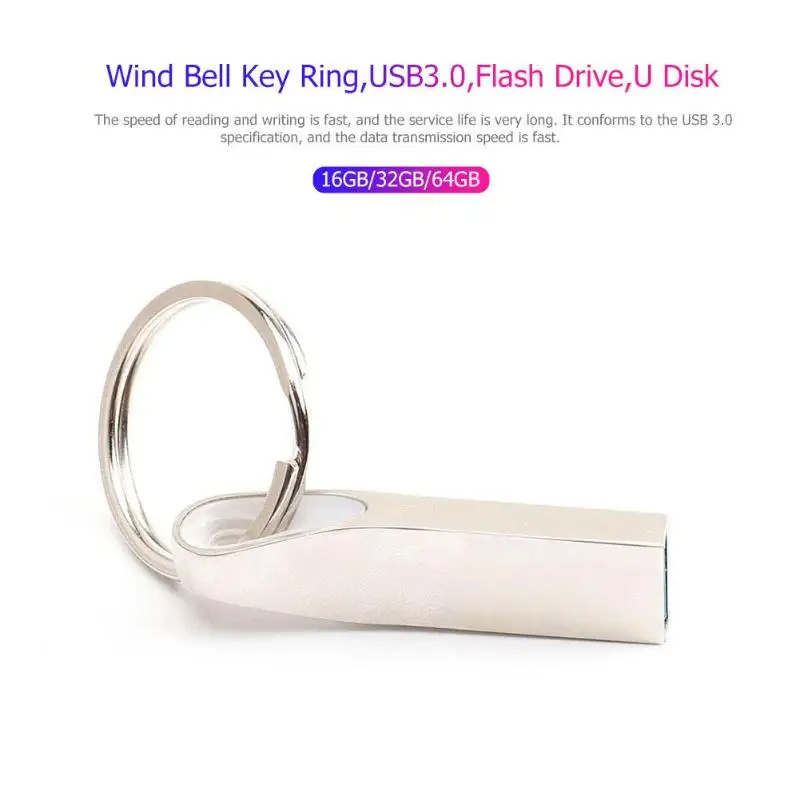 16 GB/32 GB/64 GB ветер колокол кольцо для ключей USB3.0 Flash Drive Красочный свет высокое Скорость мобильный U диск Memory Stick хранения Pen Drive