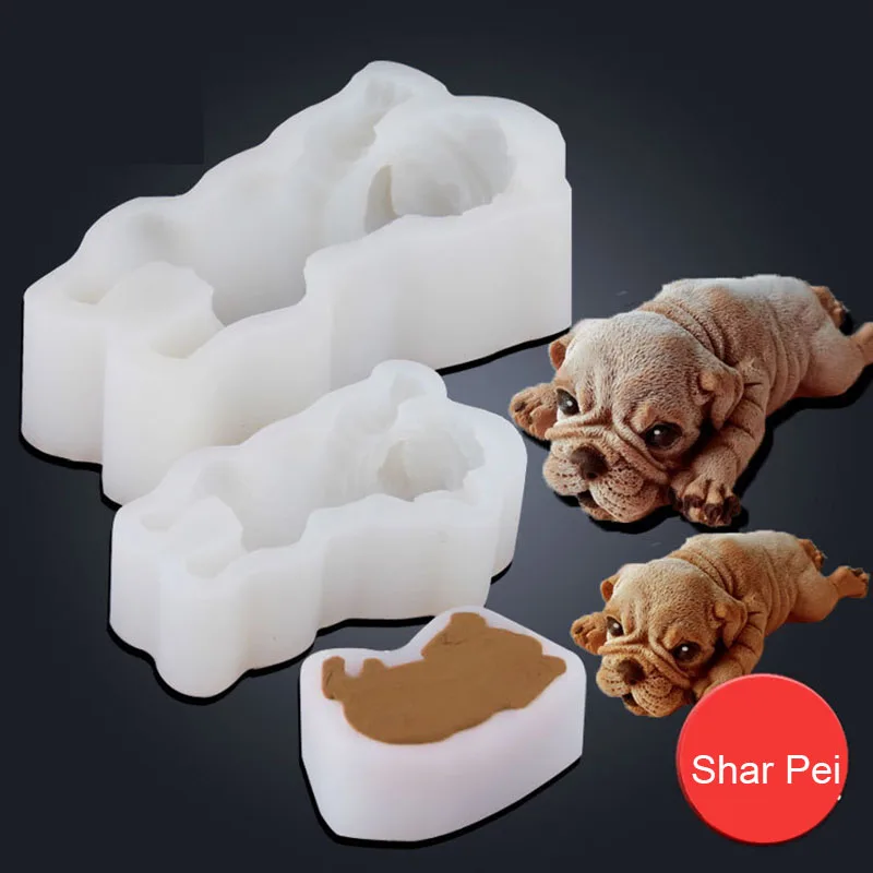 

3D stereo Shapir silicone mold 4 inch 6 inch dog cake mold small sleep dog mousse cake styling tools kitchen appliance cake mold