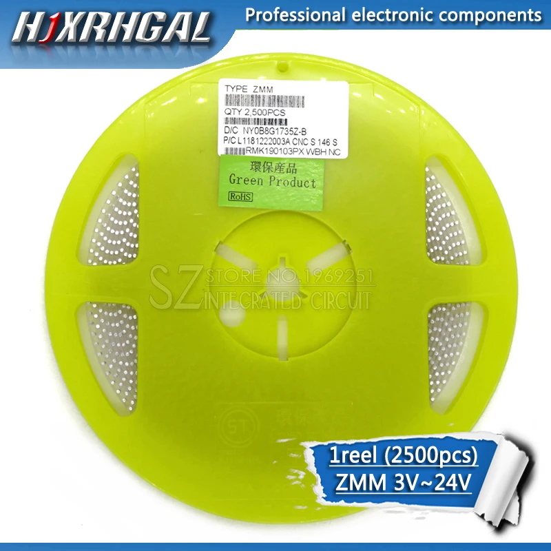 Диод Зенера ZMM 8V2 10V 12 15V 16V 18V 3V 3V3 3V9 4V7 5V1 7V5 20V 24V Новый и оригинальный HJXRHGAL 2500 шт. |