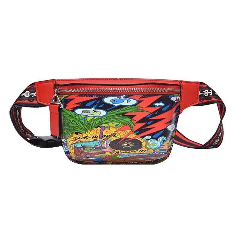 

Retro PU Waist Packs Colorful Women Casual Sports Personality Belt Messenger Bag Chest Bags