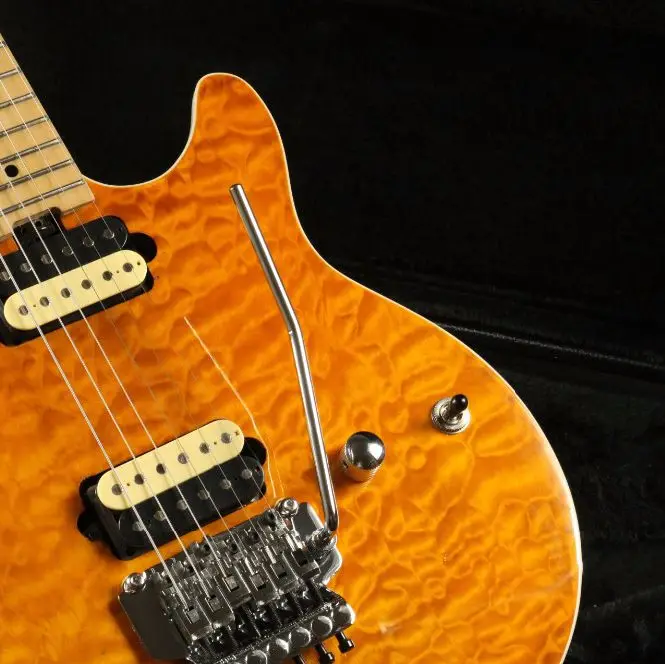 Высококачественная электрическая гитара musicman из янтарного стеганного клена