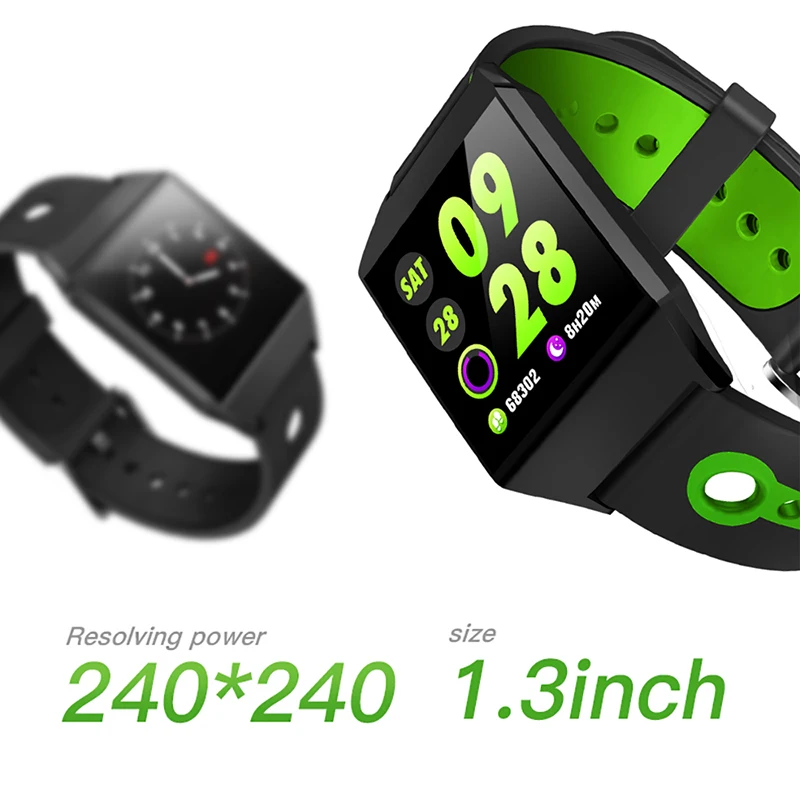 

sport Bluetooth Bracelet Watch Sports Blood Heart Rate Monitor color screen Android IOS Pedometer Watches W1
