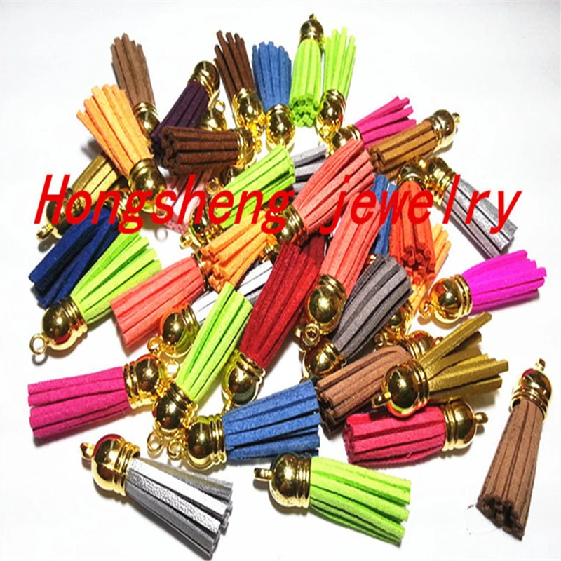 100pcs/lot (choose color) 59mm gold top color velvet Tassels for