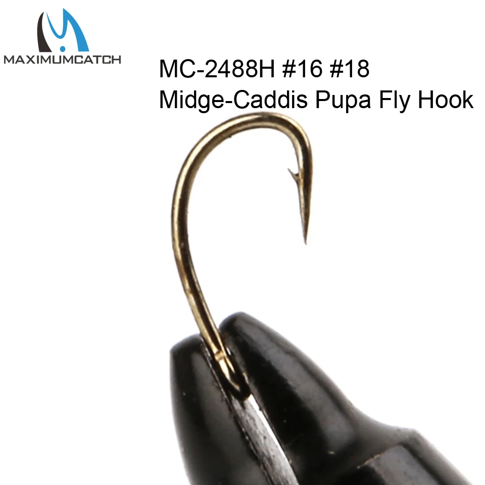 Buy Maximumcatch 16 18 MC 2488H 50pcs Fly Fishing Hooks Fly Tying Hook Midge
