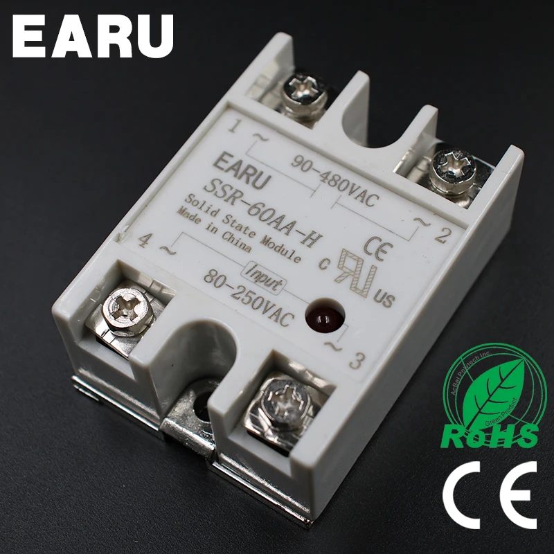 Твердотельное реле SSR-60AA-H 60A 80-250 В переменного тока до 90-480 SSR 60AA-H твердотельного