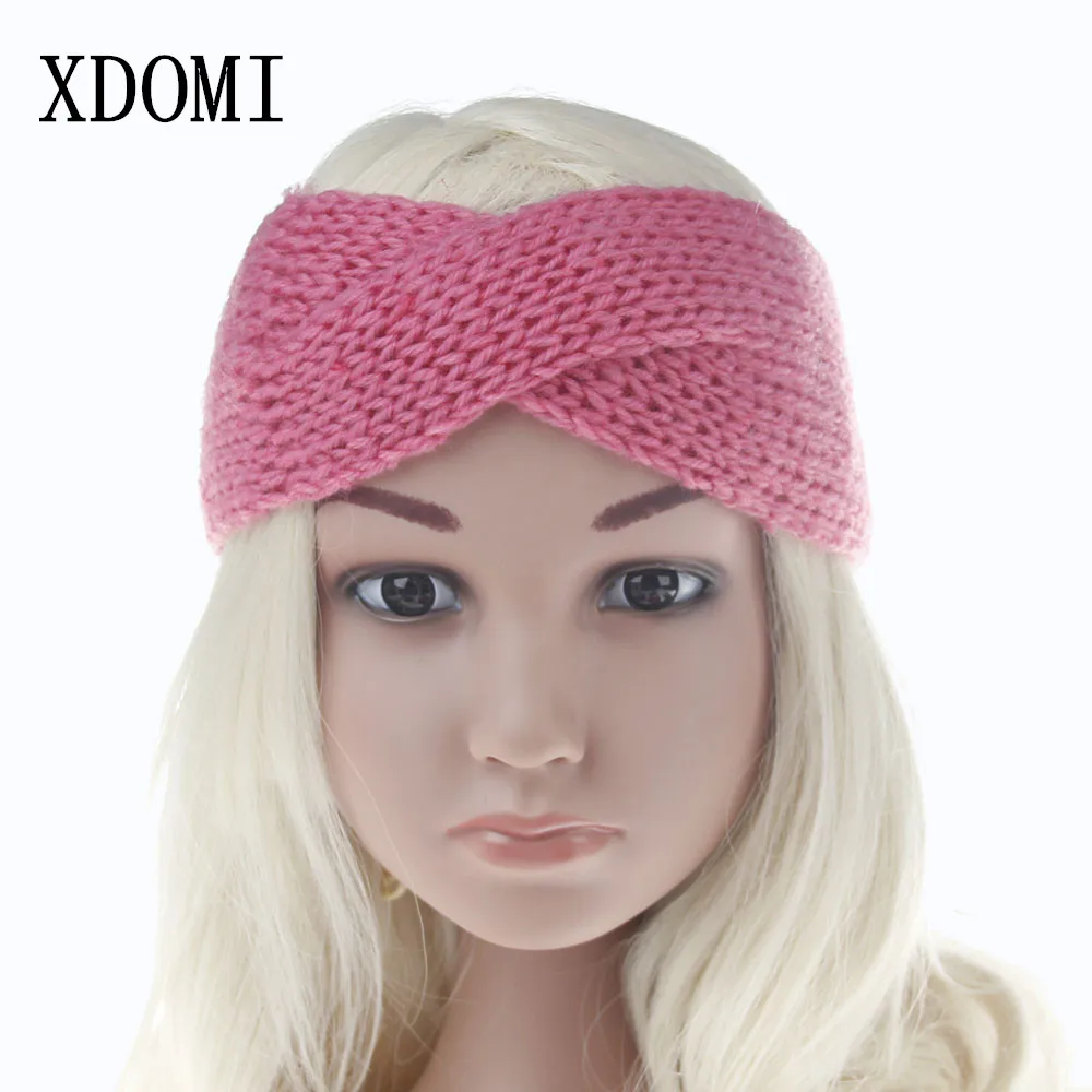 XDOMI Winter Wool Knitted Headbands Boys Girls Elastic Hair Bands