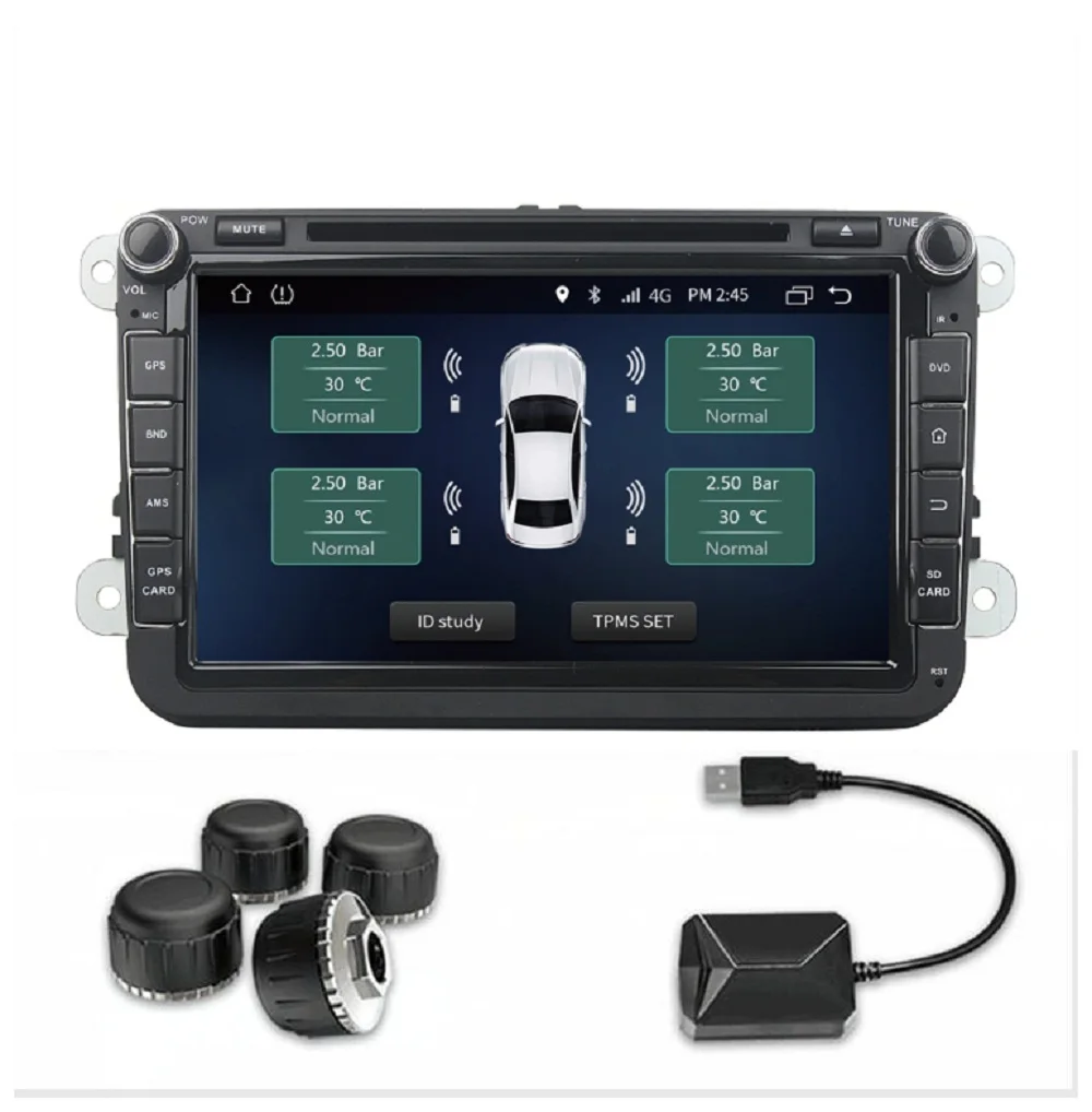 Car TPMS USB Tire Pressure Monitoring System External Sensors for Android Car Multimedia Radio DVD Player Tire Temperature Car TPMS USB Tire Pressure Monitoring System External Sensors for Android Car Multimedia Radio DVD Player Tire Temperature