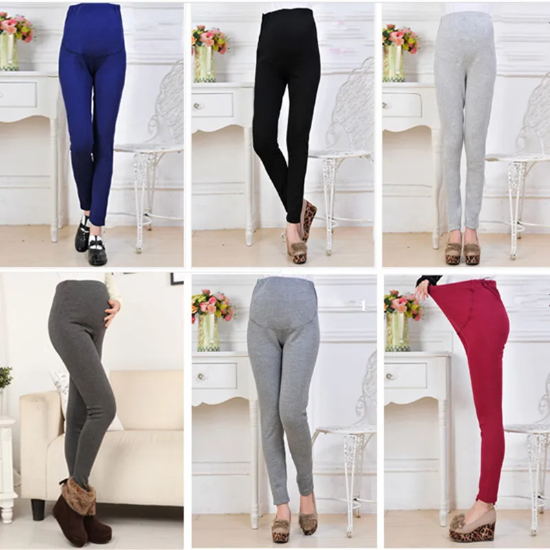 

Large size women clothing maternity clothes winter Leggings thickened velvet trousers pregnant elastic waist warm pants XXL