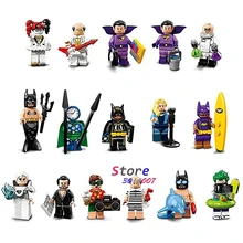 Single Super Hero BATMAN MOVIE Series Figure Hugo Strange Robin Clock King Alfred Joker building blocks toy for children