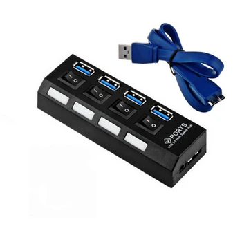 

KuWFi USB Hub 3.0 High 4 Ports Mini USB Splitter Adapter With Separate Switch Computer Cable USB Adapter