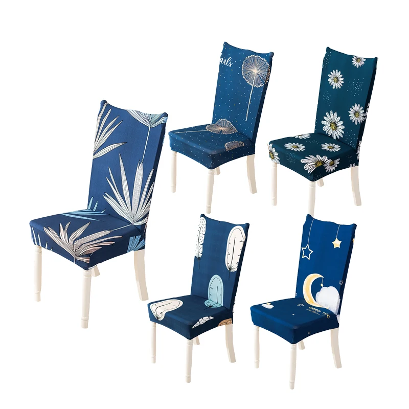 Nordic Removable Dining Chair Cover Floral Plants Printing Stretch Spandex Protector Seat Office Kitchen Elastic Slipcover | Дом и сад
