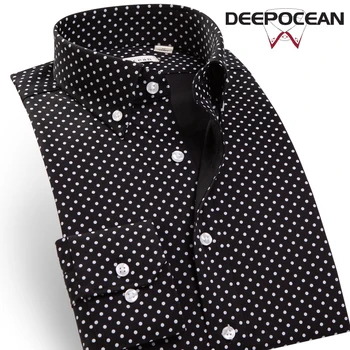 

Deepocean Menâ€™s long seleeve shirt slim men's long-sleeved shirt fashion casual wrinkle-free hot thin solid color