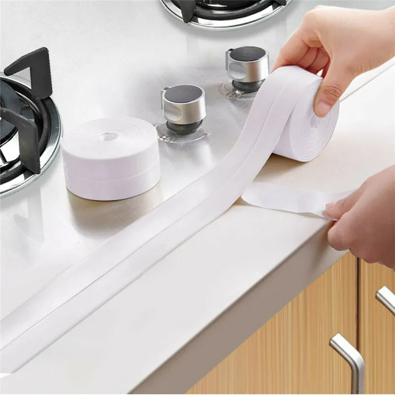 3.2m PVC Mold Proofing Wall Sealing Waterproof Adhesive Tape Tool Kitchen Bathroom Wall Stickers Decor 3.2m PVC Mold Proofing Wall Sealing Waterproof Adhesive Tape Tool Kitchen Bathroom Wall Stickers Decor