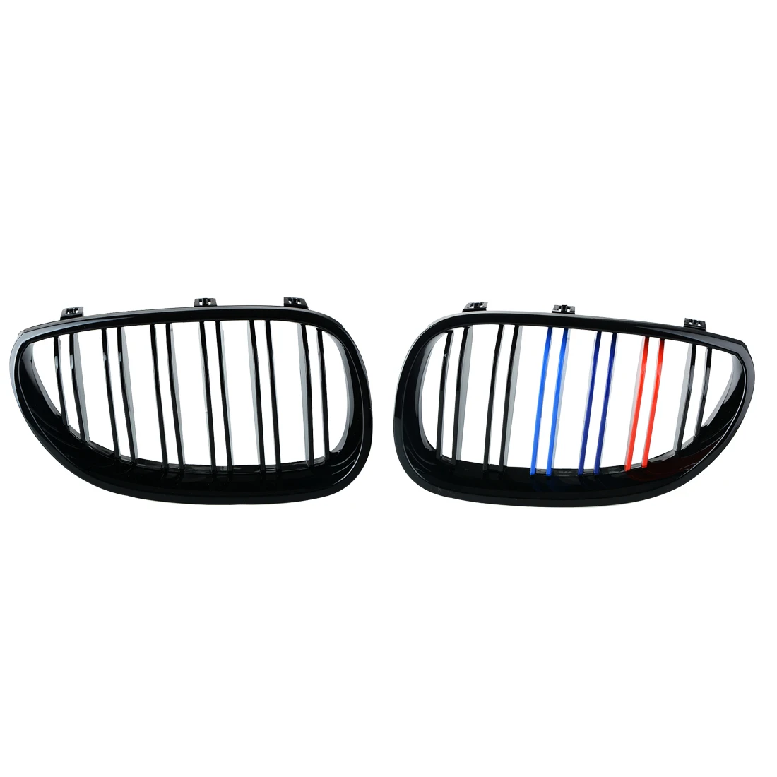 

1 Pair Gloss 3 Color Carbon Fiber Black M5 Style Auto Car Styling Racing Grill Grille For BMW 5 Series E60 E61 2003-2009