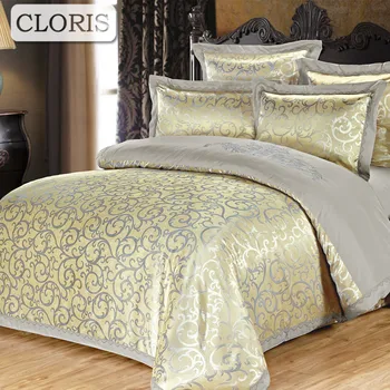 

CLORIS Moscow Famous Luxury Brand Satin Bedding Set Russian Supply New Fashion Designer Cotton Bed Sheet Jacquard Full Coverlets