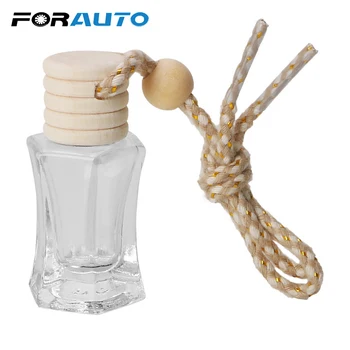 

FORAUTO For Essential Oils Diffuser Car Air Freshener Hanging Ornament Fragrance Empty Glass Perfume Bottle Car-styling