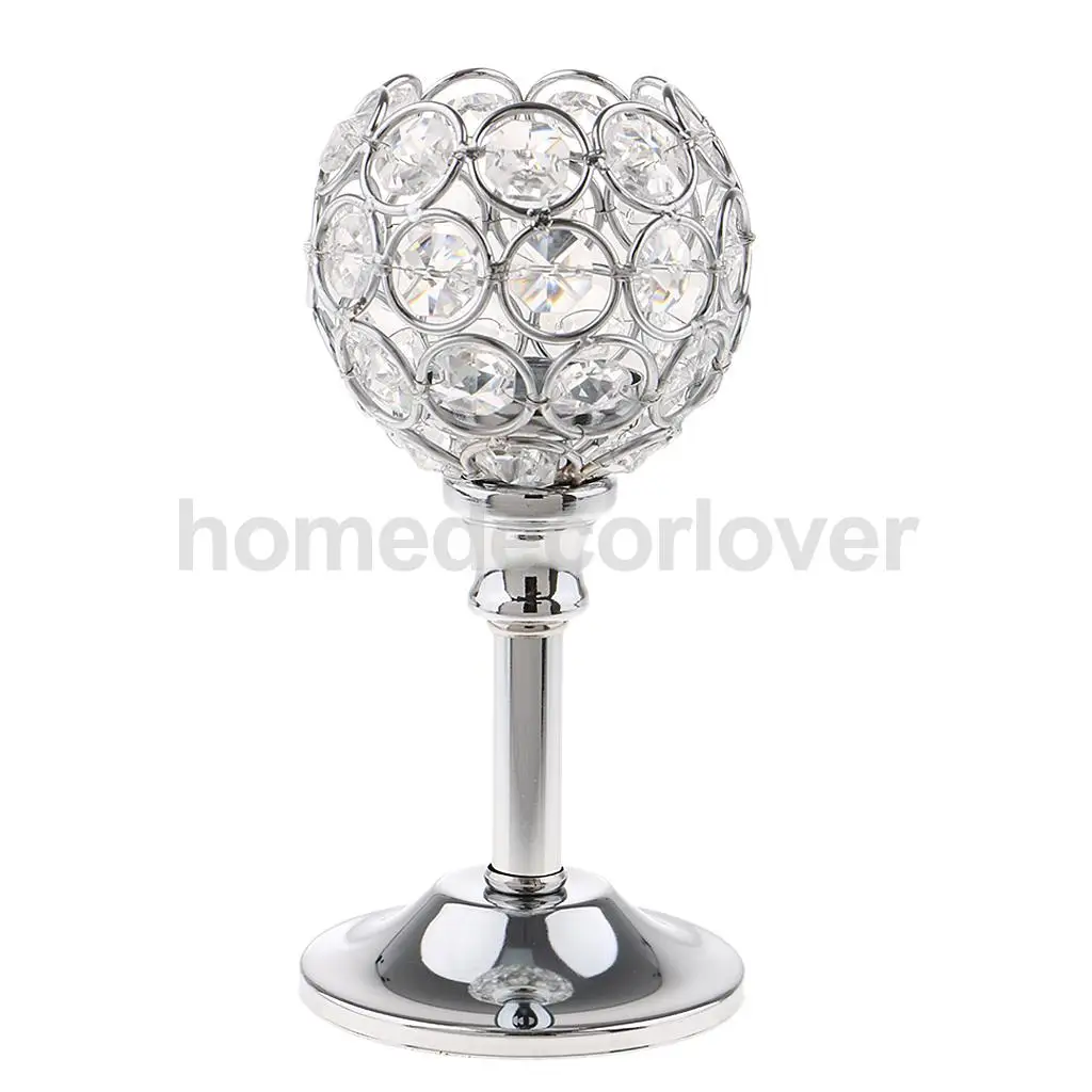Long Stand Crystal Candle Holder Tea Light Stand Candelabra Candlestick Home Pub Bar Events Parties Decor