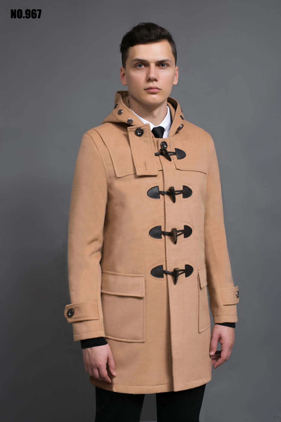 Casaco masculino, зимнее Мужское пальто, пальто с пряжкой, мужское шерстяное пальто с капюшоном, мужская куртка, Мужская верхняя одежда, теплое пальто#18222 Holyrising