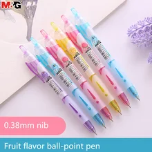Ароматическая шариковая ручка конфетного цвета, Резиновые Нескользящие студенческие ручки, нажмите на шариковую ручку, чтобы предотвратить школьное офисное нажатие, ручка ed 0,38 мм