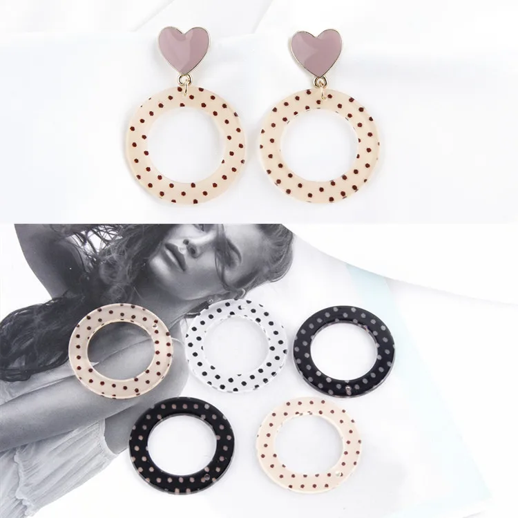 

Fashion Geometric Circle Dot Acrylic Eardrop DIY Handmade Jewelry Earrings Accessories Material 4pcs