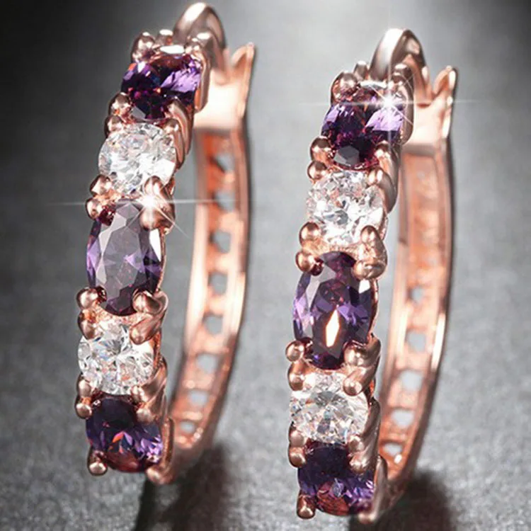 

Rhinestone crystal earring circle delicate ear clip fashion new arrival earring