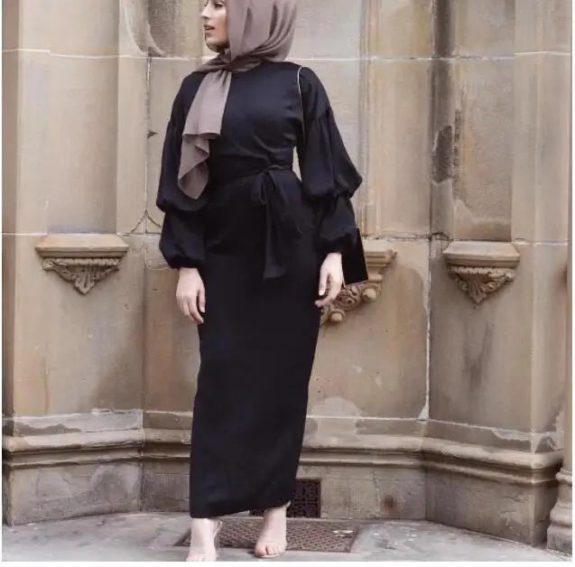 Элегантное мусульманское платье abaya Макси Nida кардиган с пышными рукавами длинные халаты кимоно Jubah Рамадан Исламская национальная одежда