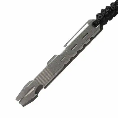 New Style Flame Titanium Alloy Crowbar Outdoor Survival EDC Tool Titanium Screwdriver Bottle Opener With Clip - Цвет: gray