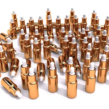 Gold high grade glass 15ml dropper bottle for essential oil,empty 15ml glass dropper bottle , golden glass dropper bottle 15ml 5ml10ml15ml20ml30ml50ml100ml empty cosmetic dropper bottle blue essential oil containers glass pipettes essence package