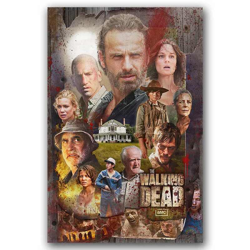 Постер серии Walking Dead для ТВ Картина на холсте с принтом 30x45 60x90 см украшение