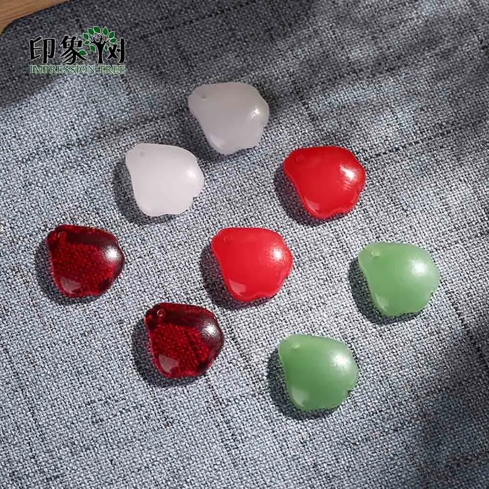 10pcs 12x15mm Crabapple Flower Petal Lampwork Beads Multi Color Glass Handmade Necklace Earring DIY Jewelry Making 16008 | Украшения и