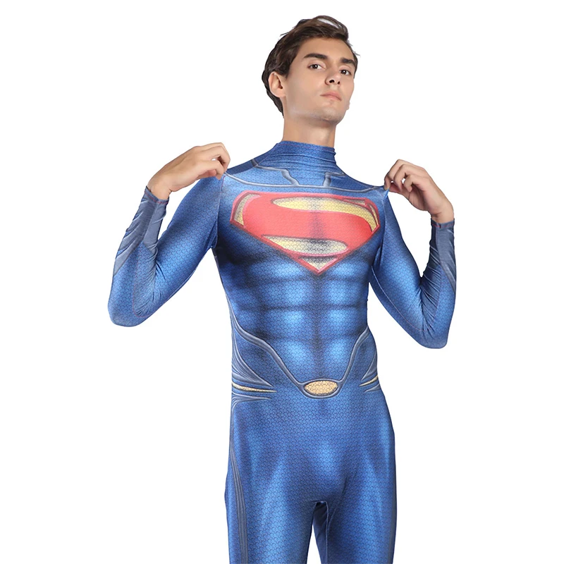 Костюм Супермена для взрослых и детей Deluxe Muscle Clark Kent Косплей комбинезон Zentai боди Хэллоуин вечерние Карнавал Наряд костюм