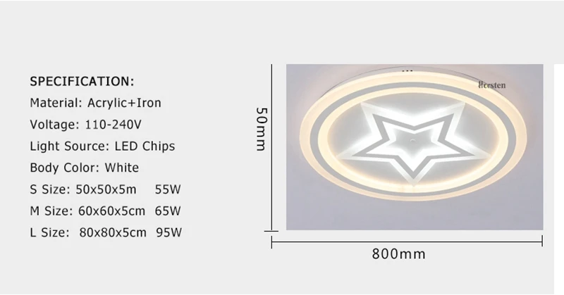 Modern Acrylic LED Ceiling Lights For Living Room Bedroom 50cm 60cm 80cm Simple Star Design Ceiling Lamp With Remote Control 220V (10)