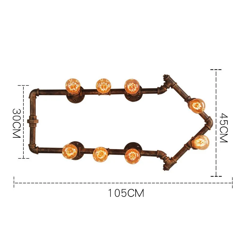 Промышленный настенный светильник-бра, железный светильник, бар, кофейня, ресторан, треугольный индикатор, настенный светильник, лофт, Декор, лестничная лампа